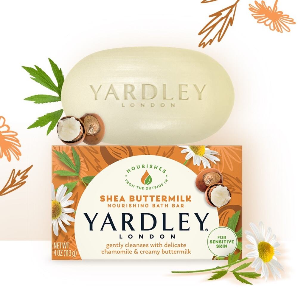 NIB! Yardley London Shea Buttermilk Naturally Moisturizing Bath Bar 4.25 Oz